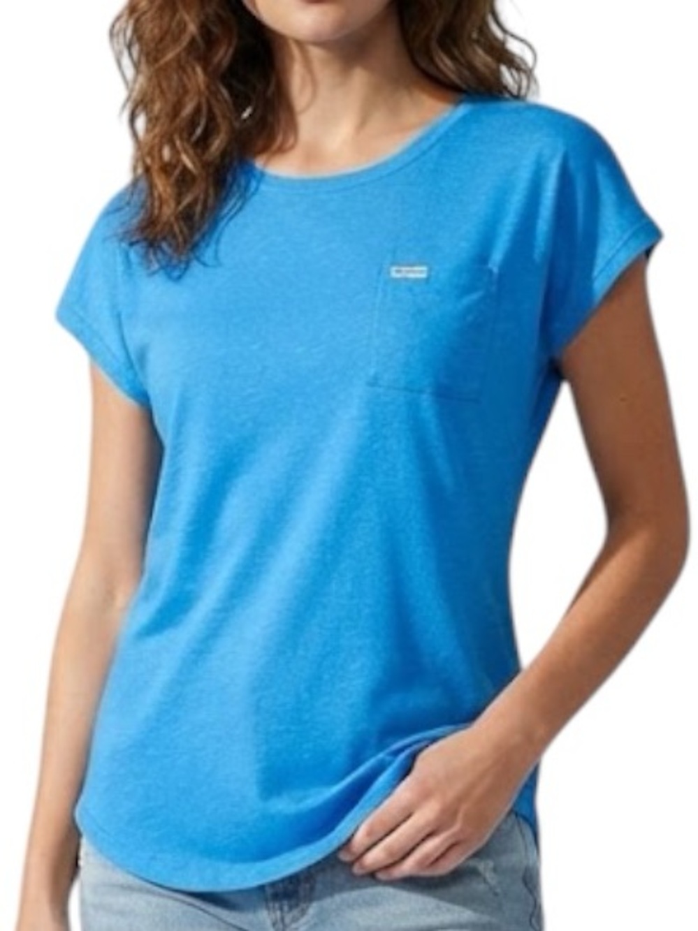 COLUMBIA Cades Cape Pocket Cap Sleeve Tee Bluebell Blue XS Gorpcore